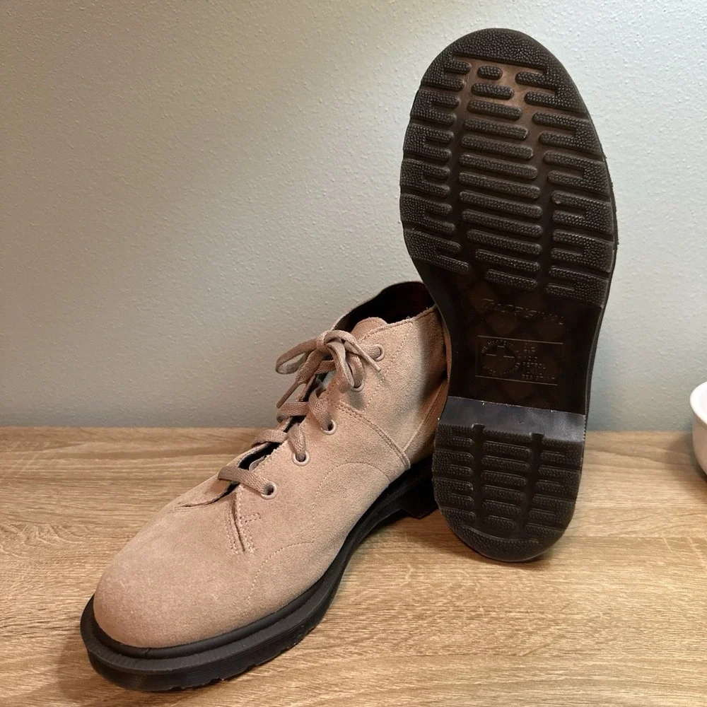 Dr Martens Tan Suede Leather Boots‎ Mens Size 8 Docs Safety Slip Resistant